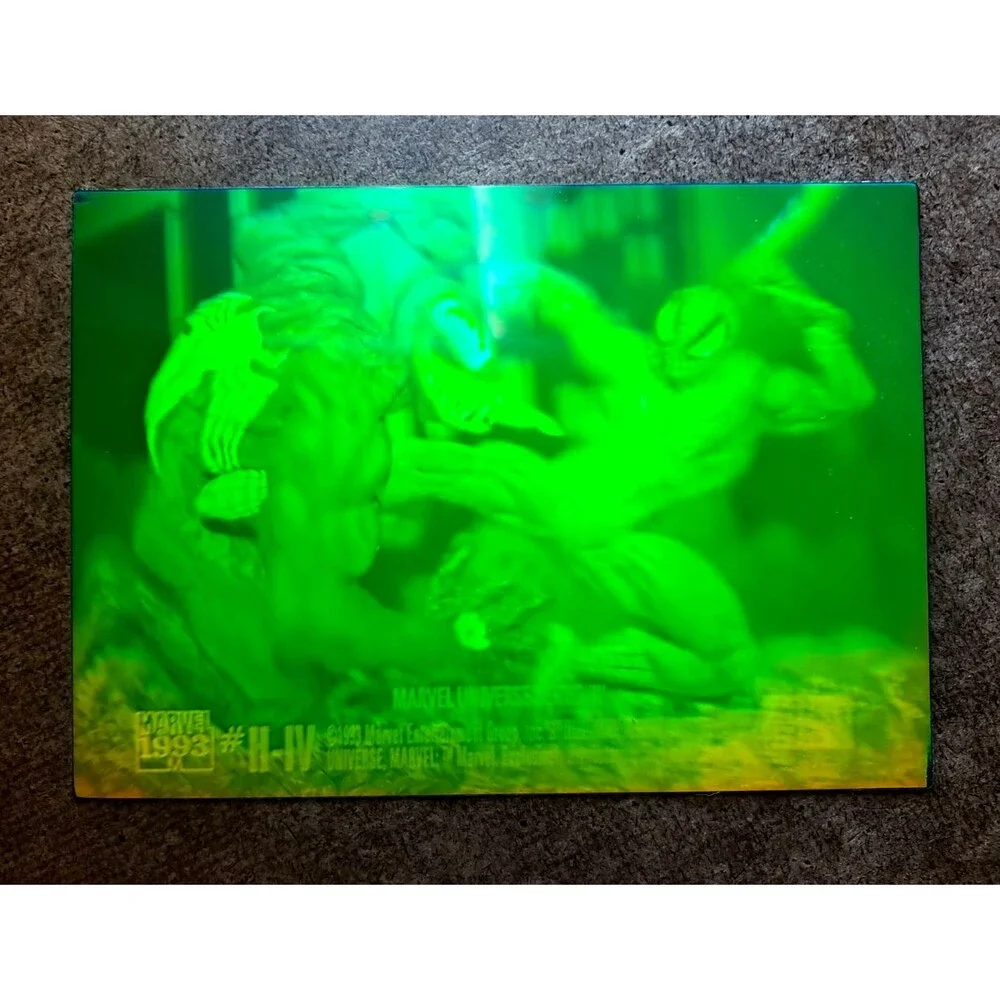 1993 SKYBOX MARVEL UNIVERSE HOLOGRAM #1 OF 5 GREEN HOLO VAR! W/Plastic Protector